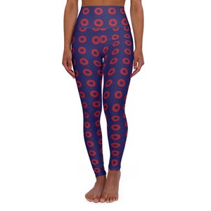 Phish Red Circle Donut High Waisted YOGA Leggings,Phish Donut Leggings,Fishman Donut, Phish Leggings,Phish Henrietta Donut,Red Circle Patter