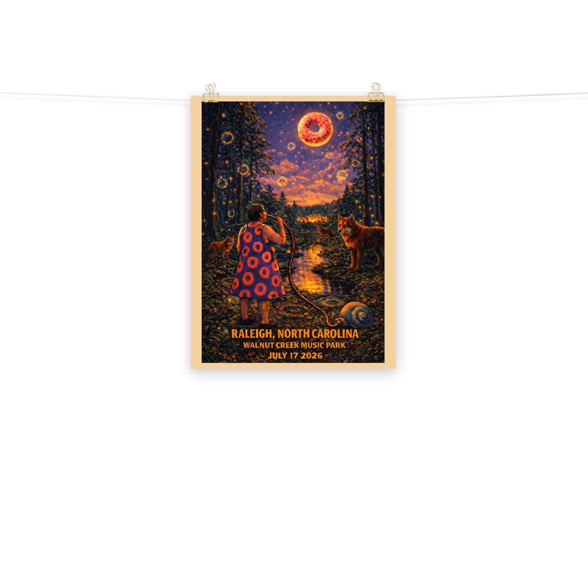 Phish Poster Raleigh North Carolina Walnut Creek Music Park 2026