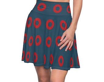 Phish Fishman Donut Flair Skirt, Donut Pattern, Red Circle Donut, Fishman Donut, Donut Skirt, Fishman Skirt, Phish Women, Skirt, YEM