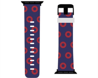 Phish Rubber Watch Band for Apple Watch, RGB Donut, SM Donuts, Phish Fishman Donut Apple Watch Strap, Donut Pattern Watch Band