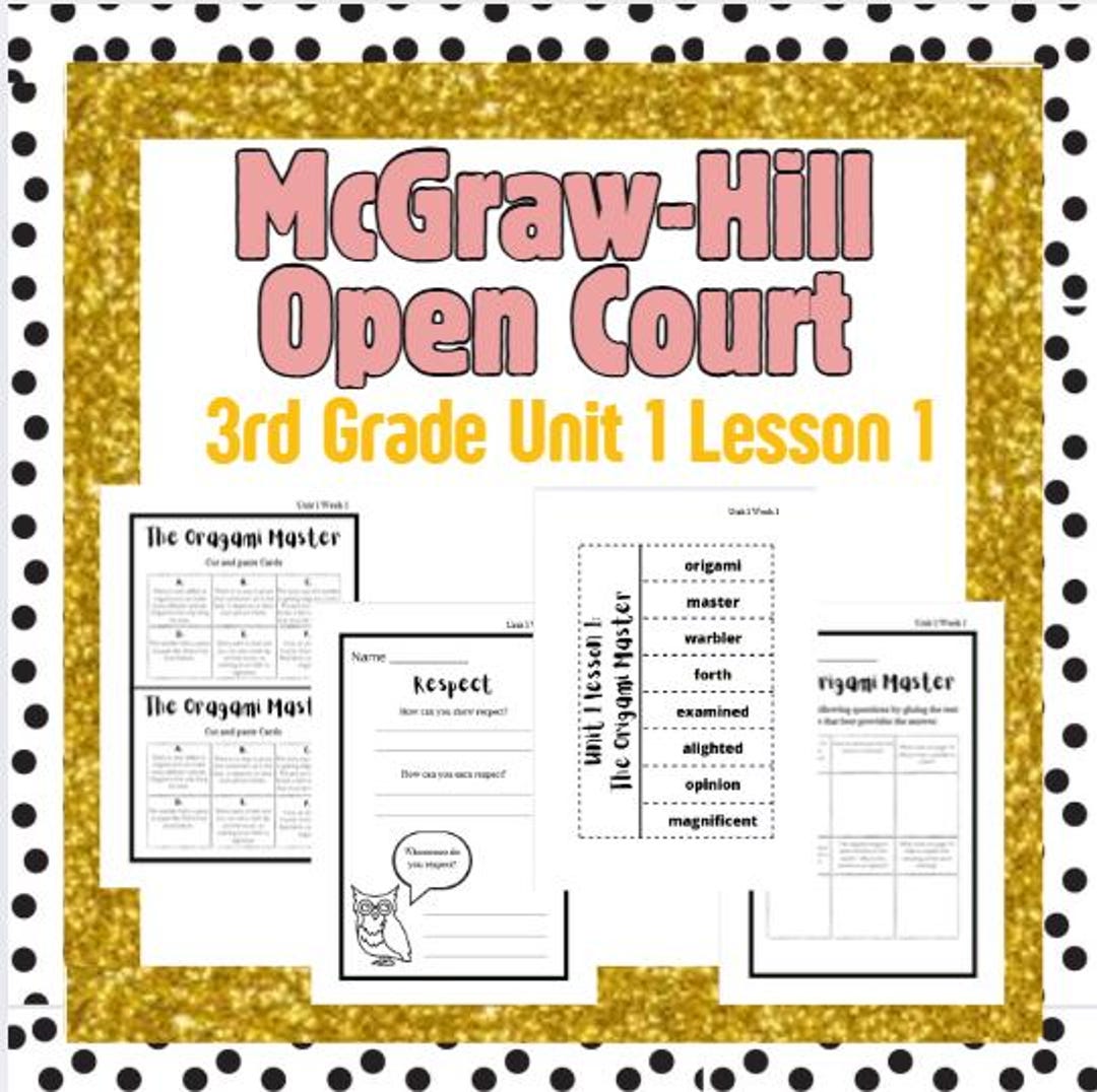 Open Court 3rd Grade Unit 1 Lesson 1 Week 1 Worksheets Vocabulary OCR ...
