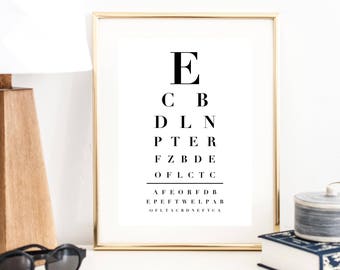 eye chart print etsy