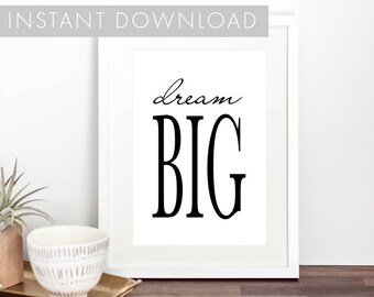 Dream big print | Etsy