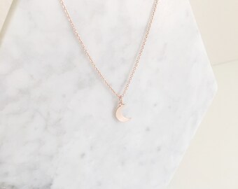 Delicate Small Moon Necklace | Gold Necklace | Rose Gold Necklace | Silver Moon Necklace | Gold Moon Necklace | Rose Gold Moon Necklace