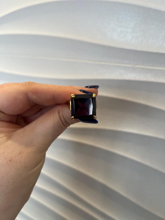 Gold Plated Amethyst Statement Ring - image 3