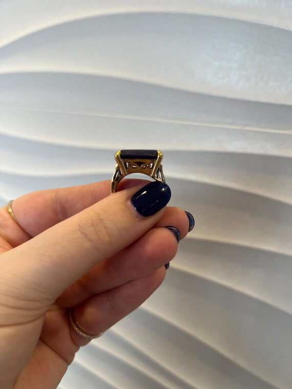 Gold Plated Amethyst Statement Ring - image 2