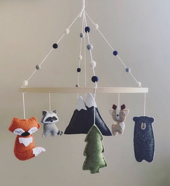woodland theme baby mobile