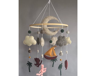 NEW: Wild Things Theme Baby Mobile (Crib or Nursery Decor) Gem Colors