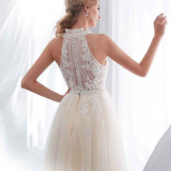 Lace Halter Wedding Dress Etsy — free download