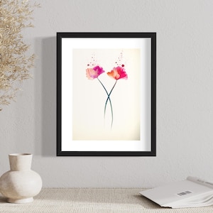Abstract flower watercolor 11x8, Beautiful Abstract flower original art for living room, Flower art for bedroom