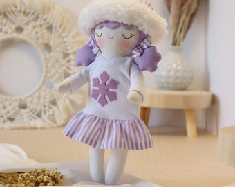 Heirloom Fabric Doll: Handmade Cotton Winter Bonnet Doll
