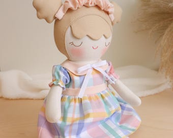 Handmade Blonde Fabric Princess Doll: Heirloom Nursery Decor