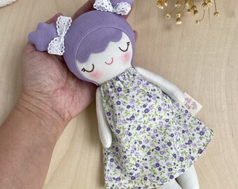 Personalized Heirloom Cloth Doll, Handmade Baby Shower Gift