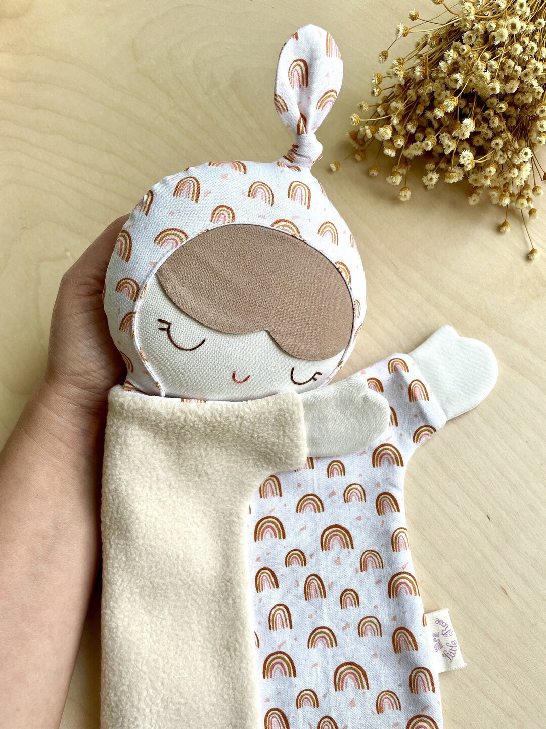 Baby Doll Lovey Blanket, Personalized Lovey Blanket for Babygirl, Baby