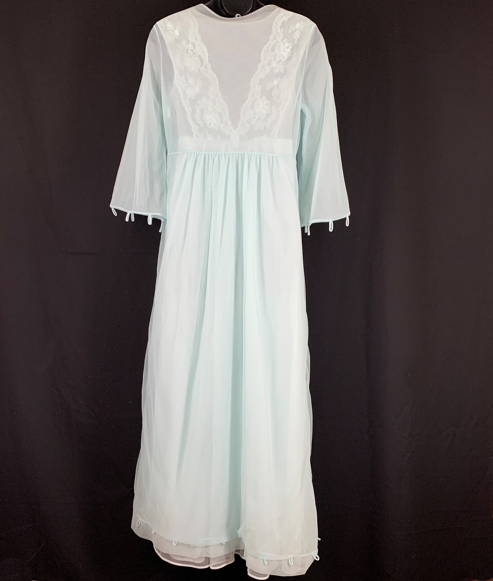 chiffon robe with fur trim