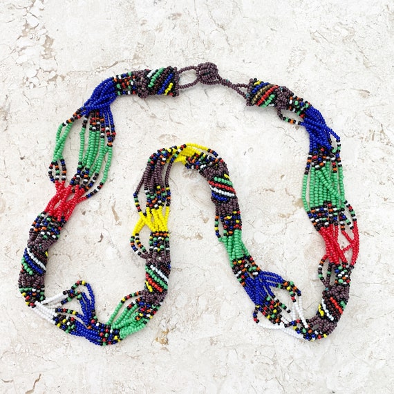 Boho Earrings Multicolour Multicolor Dangly Beads Long Dangly Gypsy Tribal Asian Eastern Style