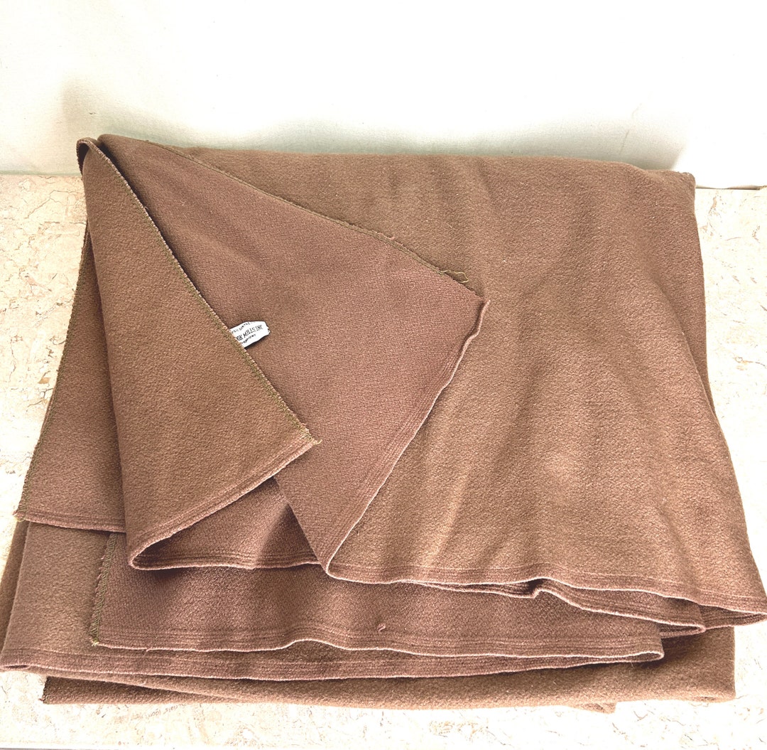 Vintage Brown Wool Blanket Heavyweight Warm Solid Jewel Brook Etsy