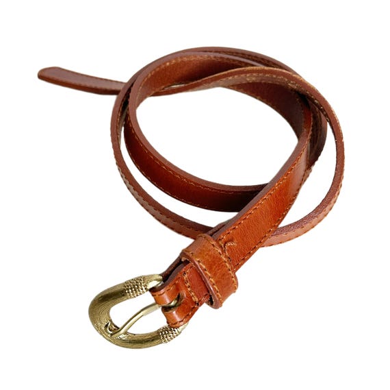 Liz Claiborne Belt Womens Size L Brown Bridle Leather Gold  display picture 1