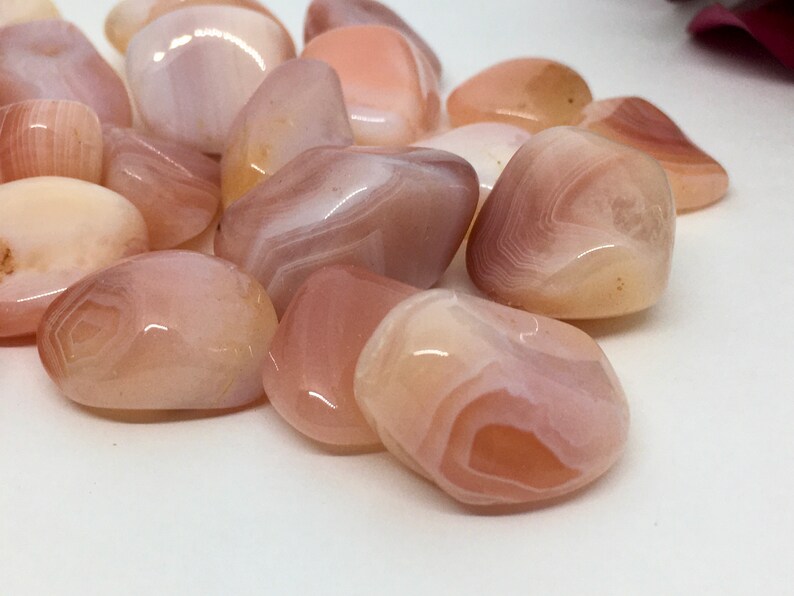 Apricot Agate 3 Tumbled Stones Gemstone Natural Stone Crystals Etsy