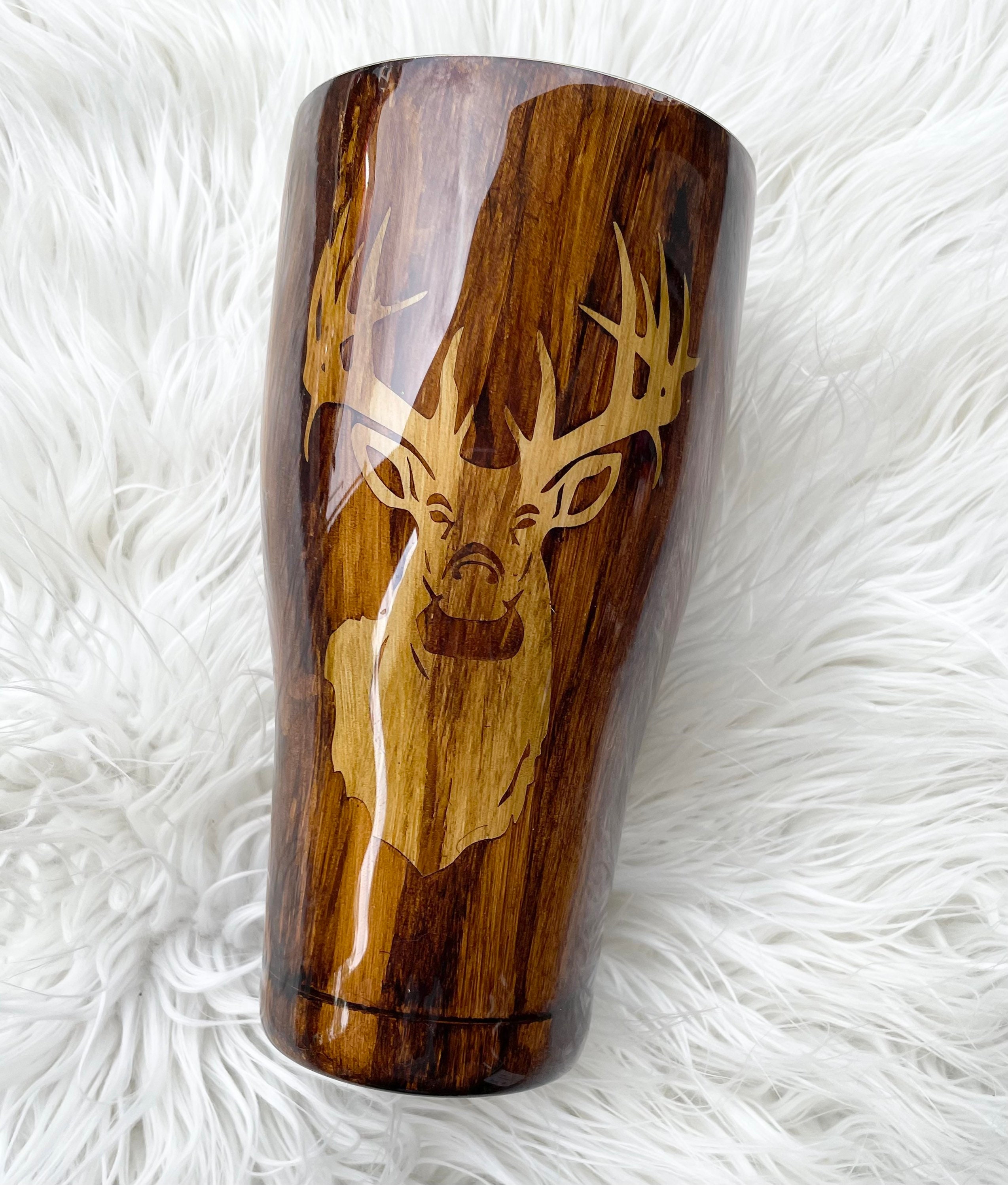 Elk woodgrain tumbler mens tumbler gift for him Etsy