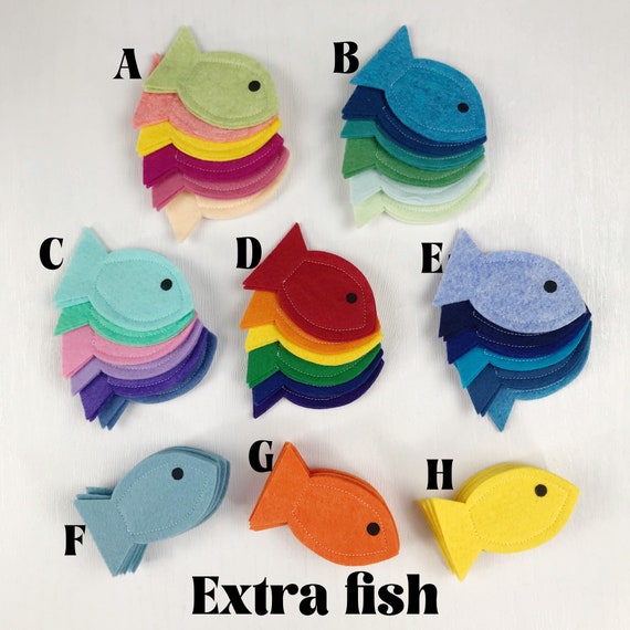 Extra Fish for Kids Fishing Game, Felt Fish Used for Magnetic Fishing Toy,  Montessori Toys for Toddlers, Fine Motor Toys 3 Year Old 