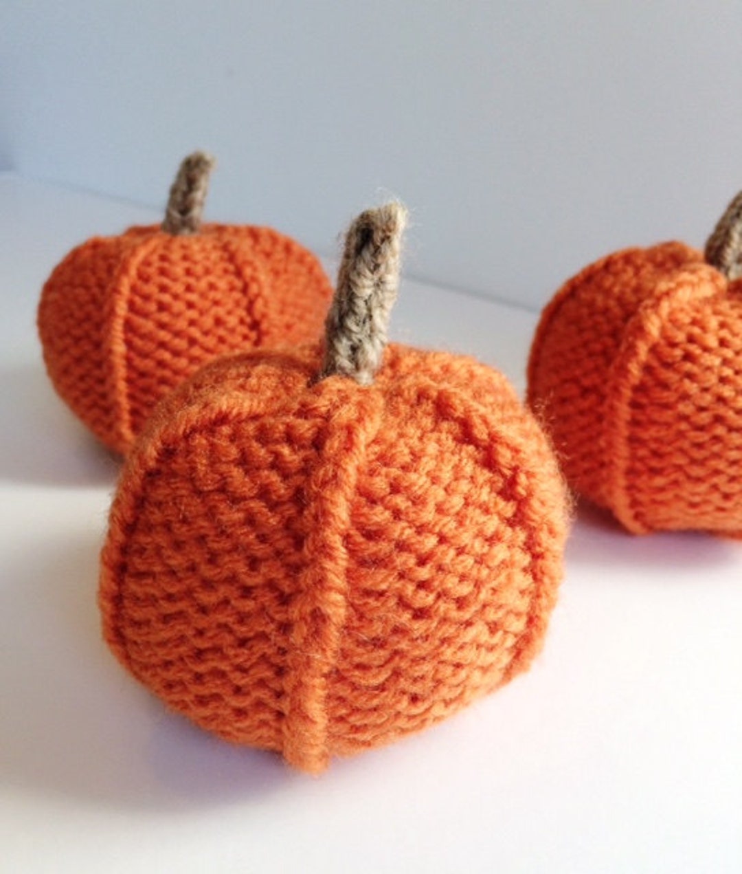 Hand-knit Orange Pumpkins, Fall Home Decor, Knitted Pumpkin Gift, Hand ...