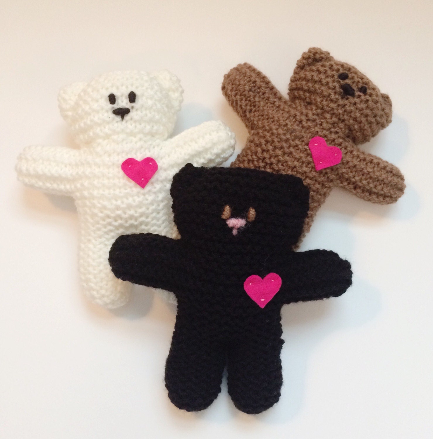 Teddy Bear Lovey, Knit Stuffed Animals, Crochet Plush Handmade