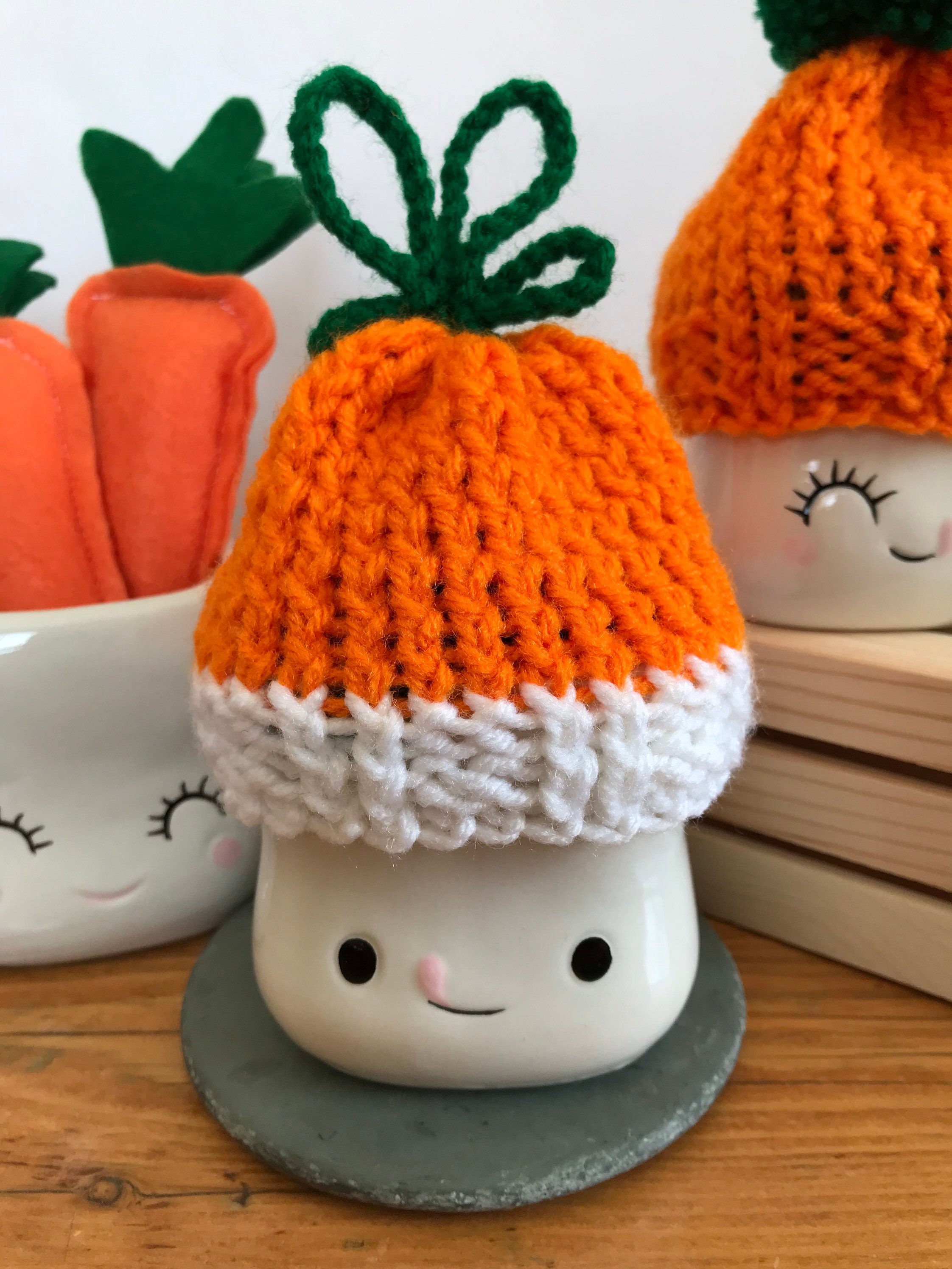 Marshmallow Mug Knitted Carrot Hat Spring Decorations Etsy