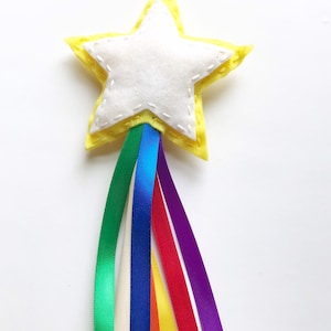 Rainbow Star Wand for Girls, Cute Stocking Stuffers for Toddler Girls Christmas Gifts for Little Girls, Fairy Wands for Kids, Dress Up For