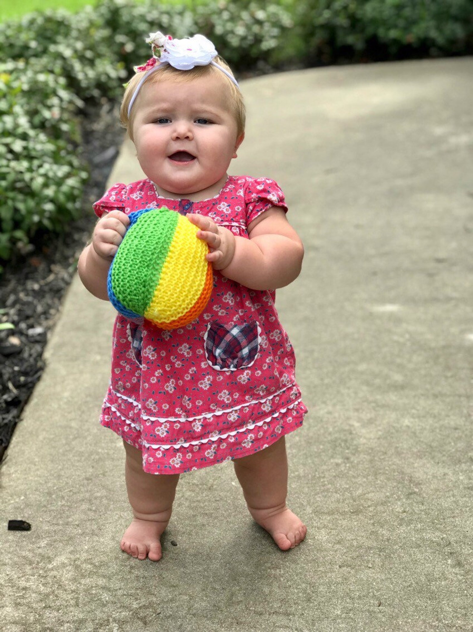 Handknit Baby Rattle Toy Ball Baby Shower Gift Baby Toys Etsy