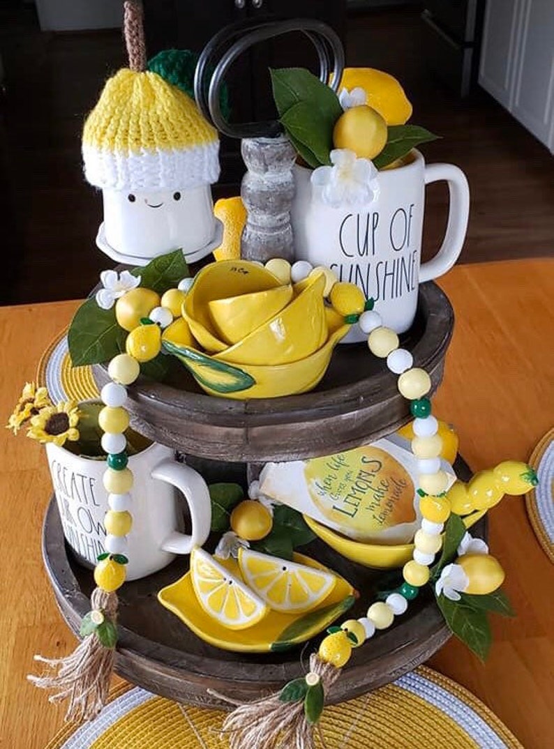 Spring Marshmallow Mug Hats Lemon Decorations Knitted Spring - Etsy