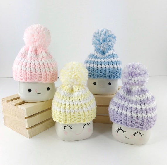 Marshmallow Mug Spring Hats, Knitted Easter Hats, Easter Decorations, Knit Spring Hats, Tier Tray Decor, Easter Gifts for Her