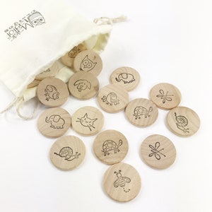 Wooden Memory Game for Kids, Fine Motor Toys, Cute Stocking Stuffers for Toddlers, Matching Montessori Toys for 3 Year Old, Christmas Gifts