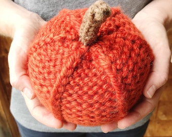 Knit Pumpkin Decor, Orange Pumpkin Tiered Tray Decor, Fall Decor for Home, Autumn Mantle Decor, Farmhouse Pumpkin Bowl Fillers, Thanksgiving