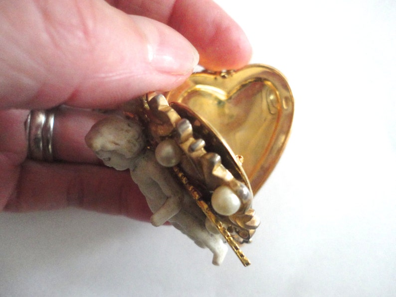 Bohemian Angel Necklace Heart Assemblage Necklace Assemblage Necklace Boho Upcycled Angel Locket Necklace Frozen Charlotte Heart Locket