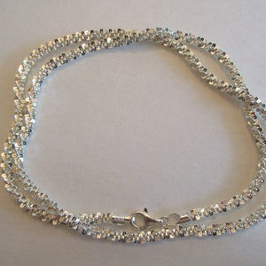 Gorgeous Sparkly Vintage Sterling Silver Popcorn Look Necklace