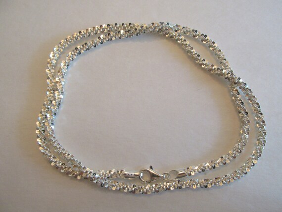 Gorgeous Sparkly Vintage Sterling Silver Popcorn … - image 1