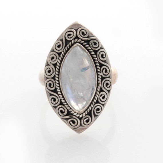 Rainbow Moonstone Swirl Ring Rainbow Moonstone Swirl Ring