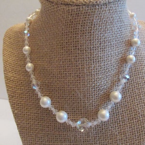 Vintage Signed Coro Aurora Borealis & Faux Pearl Choker