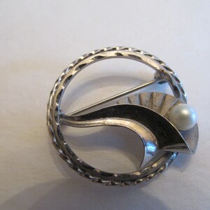 Vintage Curtis DCE Sterling Silver and Cultured Pearl Pin