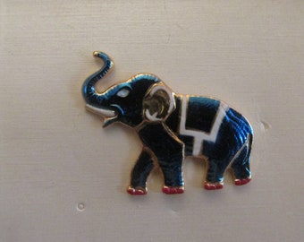 Vintage Joseph Warner Signed Elephant Enamel Tac Pin New on Card