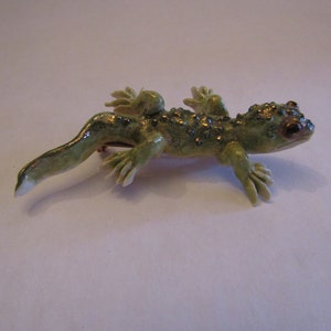 Adorable Sparkly Ceramic Alligator Brooch