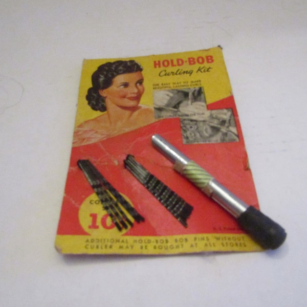 Vintage Hold-Bob Curling Kit Brand New on Original Card