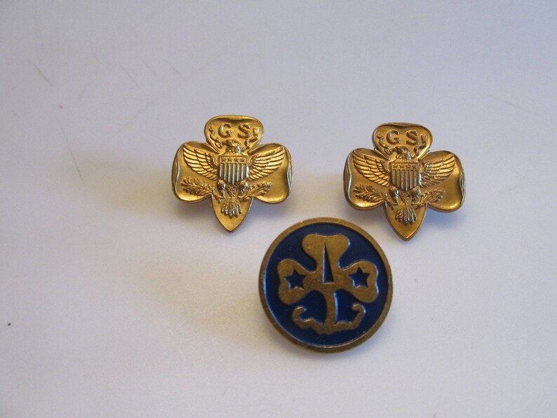 Lot of 3 Vintage Girl Scouts of America Pins Etsy