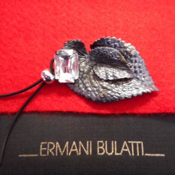 Ermani Bulatti Vintage New Silver Leaf Brooch wit… - image 1
