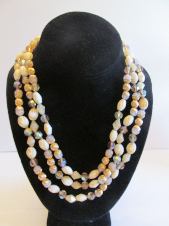 Gorgeous Vintage Signed Vendome 17"  Triple Strand