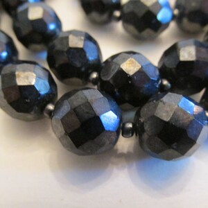 Vintage CZECH Aurora Borealis Black Heavy Crystal Long Necklace