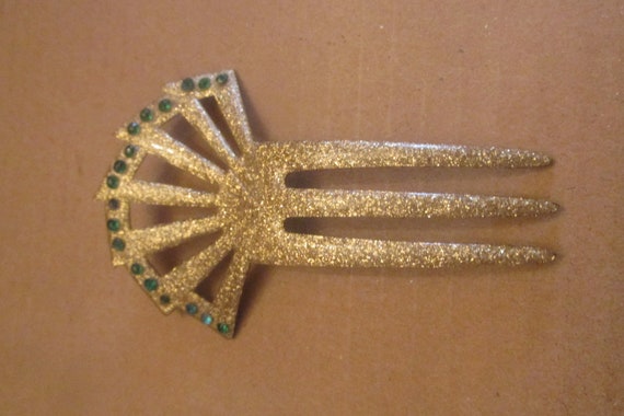 Edwardian Glittery Celluloid and Rhinestone Hair … - image 4