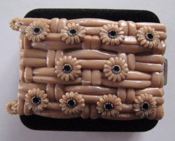 Vintage Signed Greenbaum Art Deco Plastic Celluloid Flower 