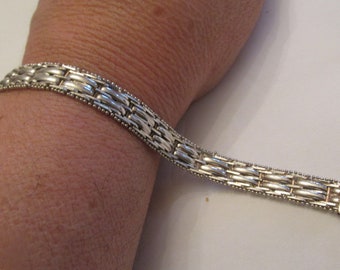 Gorgeous Sterling Silver  Vintage Woven Design 7" Bracelet  Brand New 18.9 grams